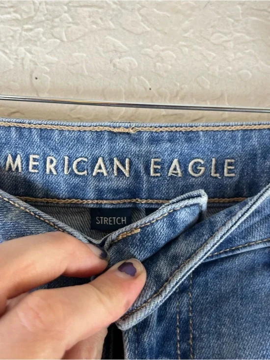 American Eagle Dreamy Drape Stretch Super High-Waisted Baggy Wide-Leg Jeans - Picture 13 of 15